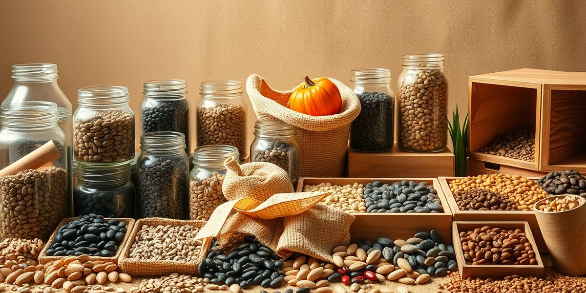 Visual representation of various seeds and their storage methods